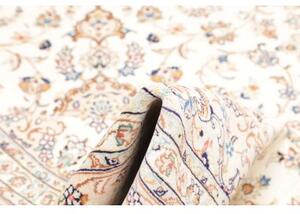 Tappeto Kashan Medaglione Floreale Avorio Blu 196x293 Cm