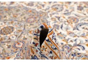 Tappeto Kashan Medaglione Floreale Avorio Blu 260x387 Cm