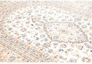 Tappeto Kashan Medaglione Floreale Avorio Blu 196x293 Cm