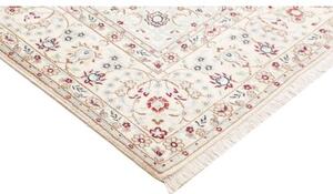 Tappeto Nain 9la Medaglione Floreale Avorio Bordeaux 196x300 Cm