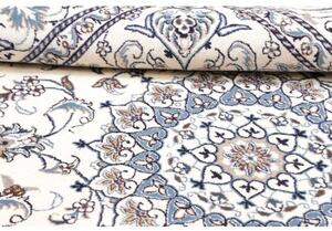 Tappeto Nain Kashmar Medaglione Floreale Avorio Blu 196x247 Cm