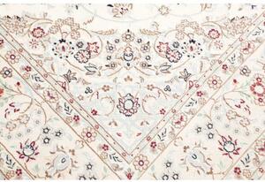 Tappeto Nain 9la Medaglione Floreale Avorio Bordeaux 196x300 Cm