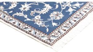 Tappeto Nain Kashmar Medaglione Floreale Blu Notte Avorio 88x140 Cm