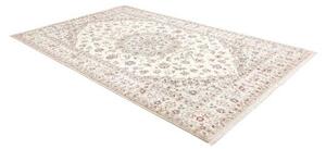 Tappeto Nain 9la Medaglione Floreale Avorio Bordeaux 196x300 Cm