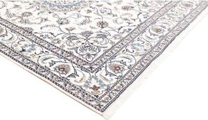 Tappeto Nain Kashmar Medaglione Floreale Avorio Blu 196x247 Cm