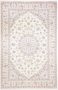 Tappeto Nain 9la Medaglione Floreale Avorio Bordeaux 196x300 Cm