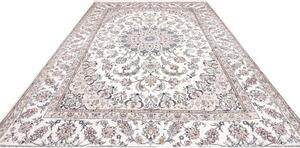 Tappeto Nain Kashmar Medaglione Floreale Avorio Blu 252x353 Cm