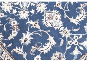Tappeto Nain Kashmar Medaglione Floreale Blu Notte Avorio 88x140 Cm