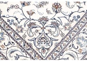 Tappeto Nain Kashmar Medaglione Floreale Avorio Blu 196x247 Cm