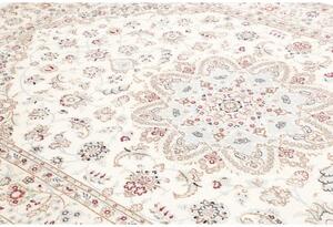 Tappeto Nain 9la Medaglione Floreale Avorio Bordeaux 196x300 Cm