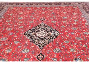 Tappeto Sarough Medaglione Floreale Rosso Blu Scuro 290x400 Cm