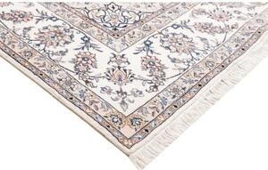Tappeto Nain Kashmar Medaglione Floreale Avorio Blu 252x353 Cm