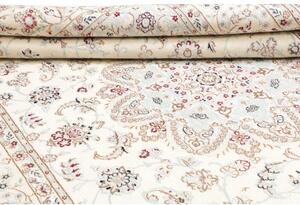 Tappeto Nain 9la Medaglione Floreale Avorio Bordeaux 196x300 Cm