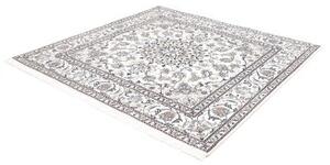 Tappeto Nain Kashmar Medaglione Floreale Avorio Blu Quadrato 200x198 Cm