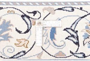 Tappeto Nain Kashmar Medaglione Floreale Avorio Blu Quadrato 195x208 Cm