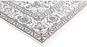Tappeto Nain Kashmar Medaglione Floreale Avorio Blu Quadrato 195x208 Cm