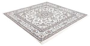 Tappeto Nain Kashmar Medaglione Floreale Avorio Blu Quadrato 200x198 Cm