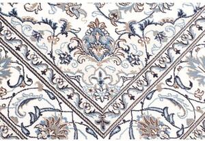 Tappeto Nain Kashmar Medaglione Floreale Avorio Blu Quadrato 195x208 Cm