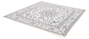 Tappeto Nain Kashmar Medaglione Floreale Avorio Blu Quadrato 195x208 Cm