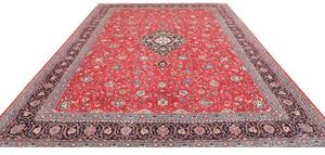 Tappeto Sarough Medaglione Floreale Rosso Blu Scuro 290x400 Cm