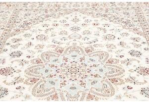 Tappeto Nain 9la Medaglione Floreale Avorio Bordeaux 196x300 Cm