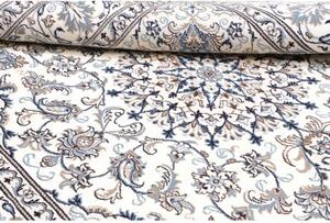 Tappeto Nain Kashmar Medaglione Floreale Avorio Blu Quadrato 195x208 Cm