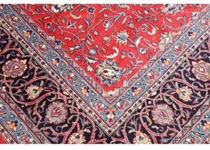 Tappeto Sarough Medaglione Floreale Rosso Blu Scuro 290x400 Cm