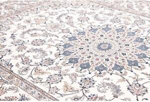 Tappeto Nain Kashmar Medaglione Floreale Avorio Blu 252x353 Cm