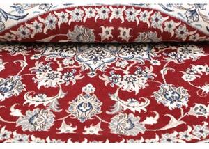 Tappeto Nain Kashmar Medaglione Floreale Rosso Avorio Rotondo 200x208 Cm