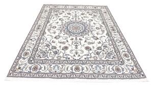 Tappeto Nain Kashmar Medaglione Floreale Avorio Blu 196x247 Cm