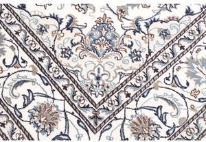 Tappeto Nain Kashmar Medaglione Floreale Avorio Blu Quadrato 200x198 Cm