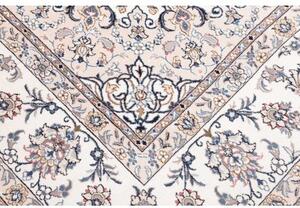 Tappeto Nain Kashmar Medaglione Floreale Avorio Blu 252x353 Cm