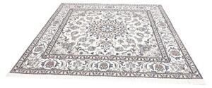 Tappeto Nain Kashmar Medaglione Floreale Avorio Blu Quadrato 200x198 Cm