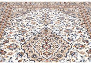 Tappeto Kashan Medaglione Floreale Beige Blu 200x295 Cm