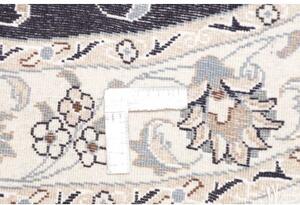 Tappeto Nain Kashmar Medaglione Floreale Blu Scuro Bianco Avorio Rotondo 150x152 Cm