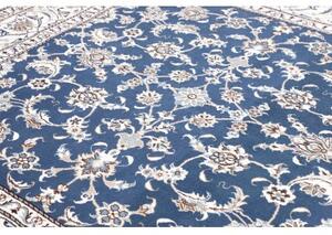 Tappeto Nain Kashmar Floreale Blu Avorio Quadrato 198x202 Cm