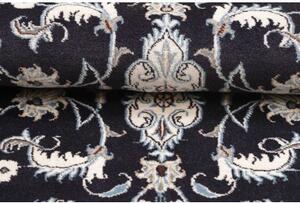 Tappeto Nain Kashmar Medaglione Floreale Blu Scuro Bianco Avorio 86x135 Cm