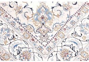 Tappeto Nain Kashmar Medaglione Floreale Avorio Blu 203x310 Cm
