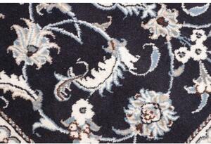 Tappeto Nain Kashmar Medaglione Floreale Blu Scuro Bianco Avorio 86x135 Cm