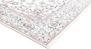Tappeto Nain Kashmar Medaglione Floreale Avorio Blu 203x310 Cm