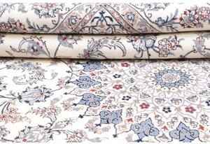 Tappeto Nain Kashmar Medaglione Floreale Avorio Blu 253x354 Cm