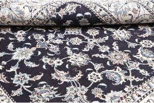 Tappeto Nain Kashmar Floreale Blu Scuro Avorio Quadrato 198x203 Cm
