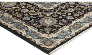 Tappeto Kashan Kork Floreale Nero Azzurro 350x480 Cm