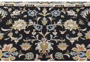 Tappeto Kashan Kork Floreale Nero Azzurro 350x480 Cm