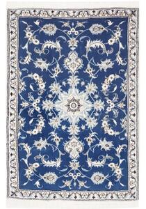Tappeto Nain Kashmar Medaglione Floreale Blu Bianco 92x138 Cm