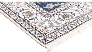 Tappeto Nain Kashmar Floreale Blu Avorio Quadrato 198x202 Cm