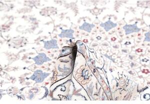 Tappeto Nain Kashmar Medaglione Floreale Avorio Blu 253x354 Cm