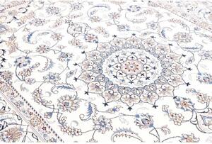 Tappeto Nain Kashmar Medaglione Floreale Avorio Blu 203x310 Cm