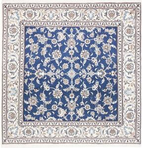 Tappeto Nain Kashmar Floreale Blu Avorio Quadrato 198x202 Cm