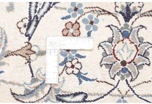 Tappeto Nain Kashmar Medaglione Floreale Blu Avorio Rotondo 200x203 Cm
